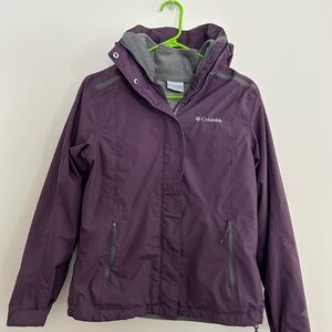 Purple Columbia Jacket With Removable fleece liner